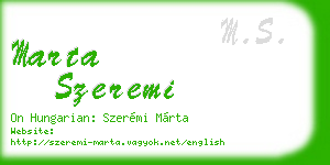 marta szeremi business card